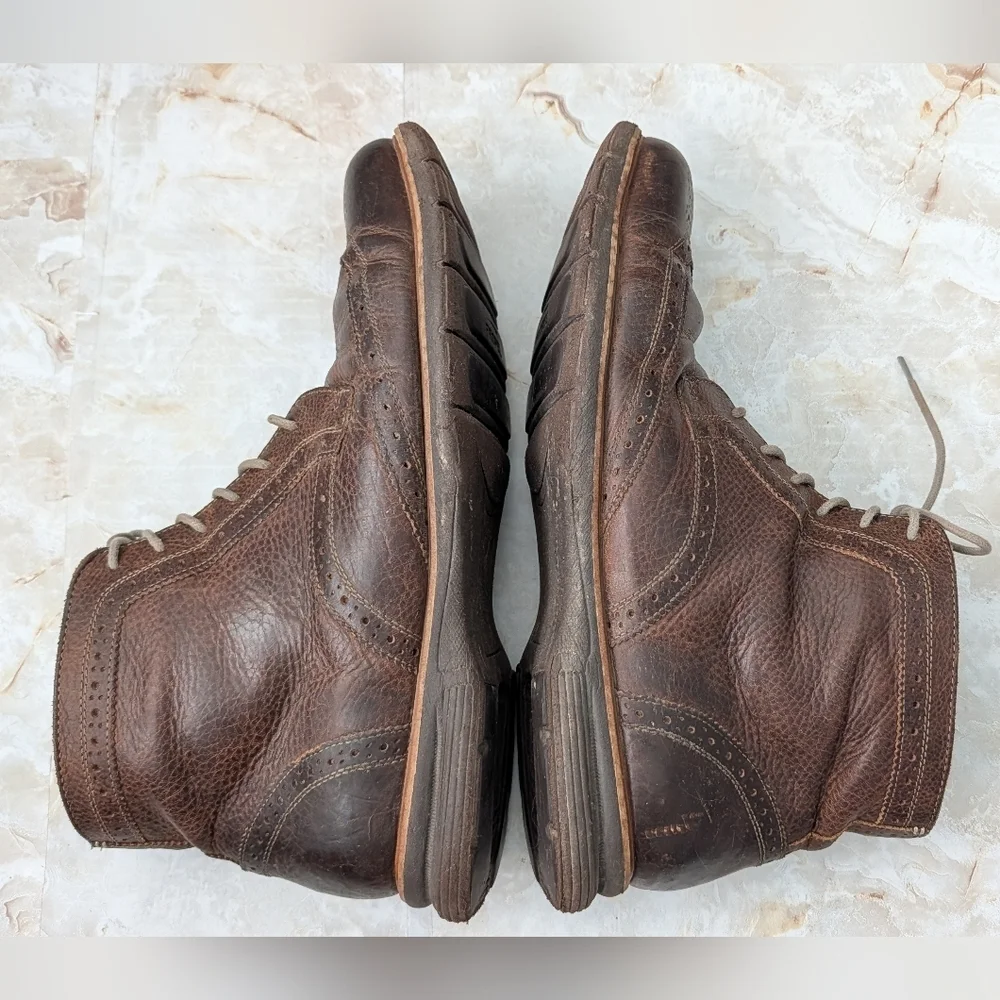 Bass Brown Leather Upper Wingtip Boots Men Sz 13